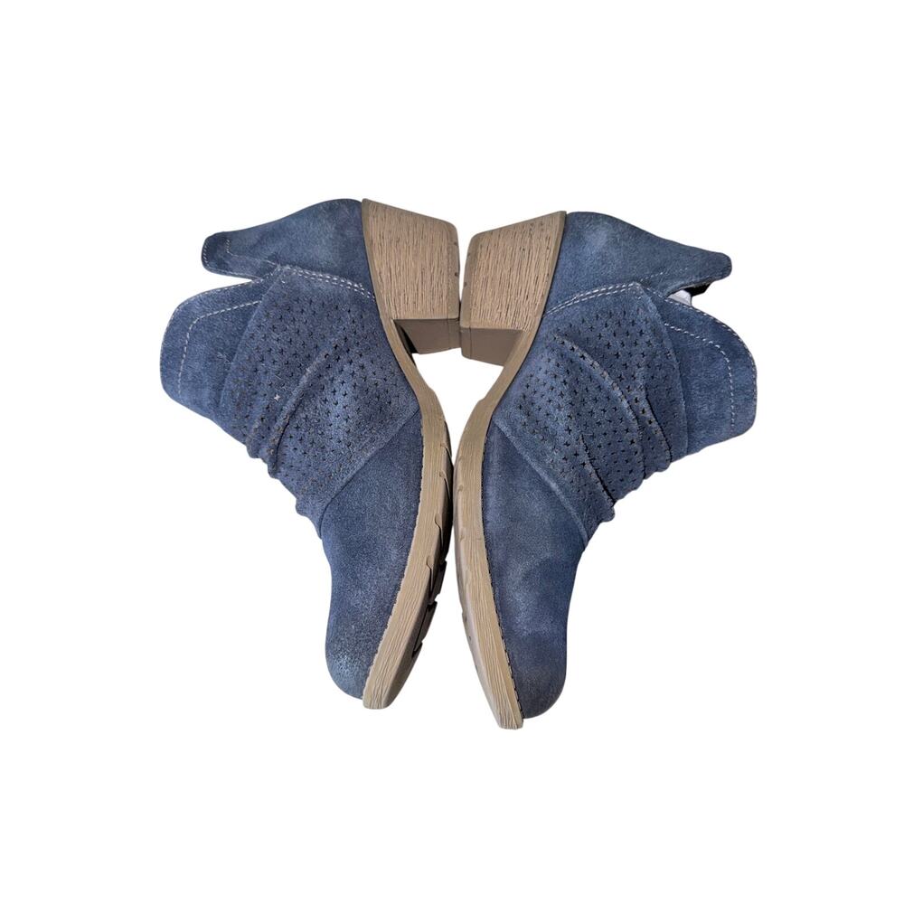 Earth origin blue suede leather heeled booties 8.5 wide width boho western comfy - Picture 3 of 8
